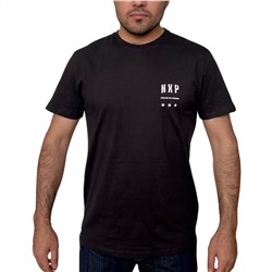 Черная мужская футболка NXP – неоновая брендовая надпись на спине. Такую модель нельзя пропустить! №286