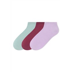Набор коротких женских носков, цвет мятный/ лиловый/ягодный