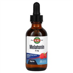 КАЛ, Мелатонин, натуральный малиновый вкус, 3 мг, 55 мл (1,85 жидк. Унции)