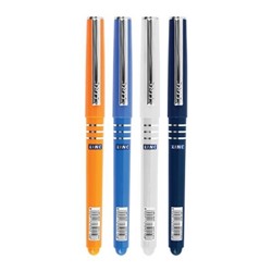 Ручка шариковая синяя 0,7мм AXO, резиновый грип, цвет корпуса ассорти, игольчатый наконечник