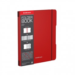 Тетрадь 2x48л. Клетка FolderBook красная, на резинке, на скобе, обложка- пластиковая, сменный блок,