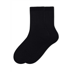 Женские носки в рубчик, цвет черный