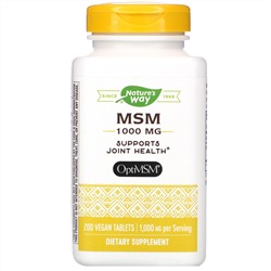Nature's Way, МСМ, Pure OptiMSM, 1000 мг, 200 таблеток