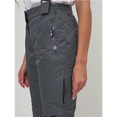 Полукомбинезон брюки горнолыжные больших размеров темно-серого цвета 55222TC
