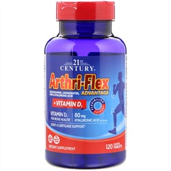 21st Century, Arthri-Flex Advantage + витамин D3, 120 таблеток с энтеросолюбильным покрытием