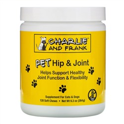 Charlie & Frank, PET Hip & Joint, для кошек и собак, 120 мягких жевательных таблеток