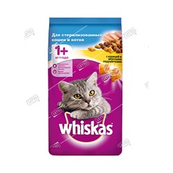 Whiskas корм для кошек стерилизованных подушечки Курица 5кг