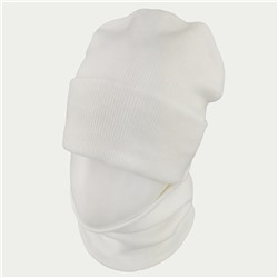 зд1244-03 Комплект вязаный шапка/снуд Simple белый