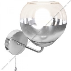 Бра "Баливия шар" 1рожк (стекло), прозр/серебро (6