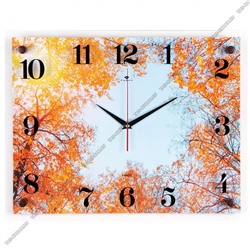 Часы (стекло/дерево) прямоуг.(45х35см) "Осеннее не