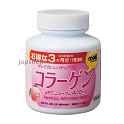 Orihiro Коллаген со вкусом персика, курс на 90 дней, 180 таблеток, 180 гр(4971493105397)