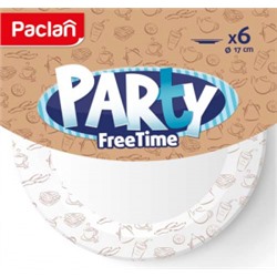 Paclan Party Free Time Тарелка бумажная 17см, 6шт 1191