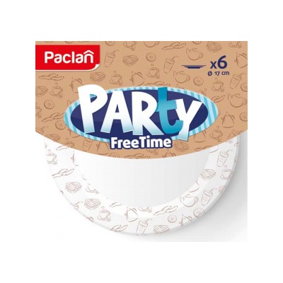 Paclan Party Free Time Тарелка бумажная 17см, 6шт 1191