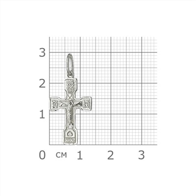 Крест из серебра литье белый