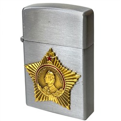 Дизайнерская зажигалка с металлической накладкой "Орден Суворова" – четко функционирующий механизм, подходит для использования в условиях выживания №503