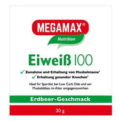 MEGAMAX (МЕГАМАКС) Basic & Active Eiweiss 100 Erdbeer-Geschmack 30 г