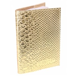 Обложка для паспорта из натуральной кожи, золотой "Железный Питон"
