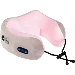 Дорожная подушка-подголовник для шеи с завязками Bradex KZ 0559, серо-розовая