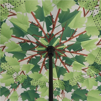 Зонт-наоборот, механический «Осенний узор», 8 спиц, R = 53 см, ручка кольцо, рисунок МИКС
