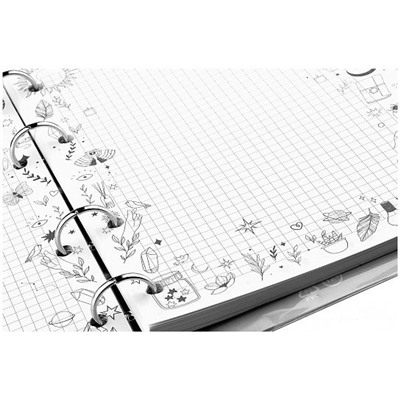 Сменный блок 80л. DESIGNER GRAPH, белый с дизайнерскими полями в серую клетку, офсет 70г/м2, серия M