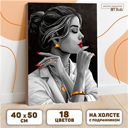 Картина по номерам на холсте с подрамником «Девушка в золоте» 40 × 50 см