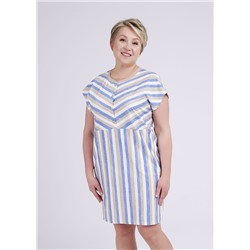 Платье женское для дома CLE LDR24-1101/1у молочный/т.голубой