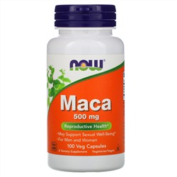 Now Foods, Мака, 500 мг, 100 растительных капсул