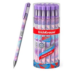 Ручка гелевая синяя 0,38мм ColorTouch Magic Rhombs, игольчатый пишущий узел, цветной корпус, толщина