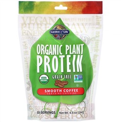 Garden of Life, Organic Plant Protein, Grain Free, Smooth Coffee, 8.6 oz (244 g)