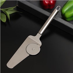 Нож-лопатка для пиццы Доляна «Металлик», 27 см, 410 сталь, цвет серебряный