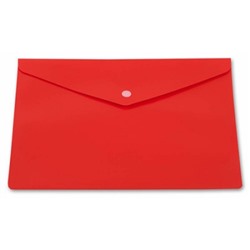 Папка-конверт на кнопке А4 180мкм красная, непрозрачная