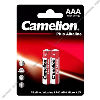 Бат. CAMELION "Alkaline Plus" LR03- 2шт.мизинчик (