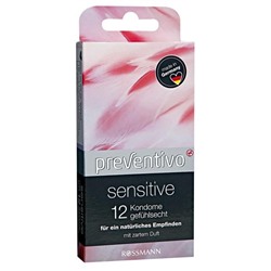 Preventivo Kondome Презервативы "Sensitive"  Презервативы «Чувствительные» легкие 12 шт.