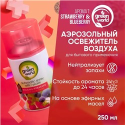 Lider Kozmetik Освежитель воздуха (сменный баллон) Green World Strawberry&blueberry 250 мл