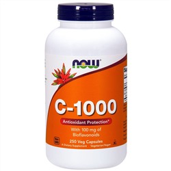 Now Foods, C-1000, со 100 мг биофлавоноидов, 250 растительных капсул