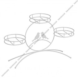 Подставка "Весна/Птички" д/3 кашпо, белый (46х13 h
