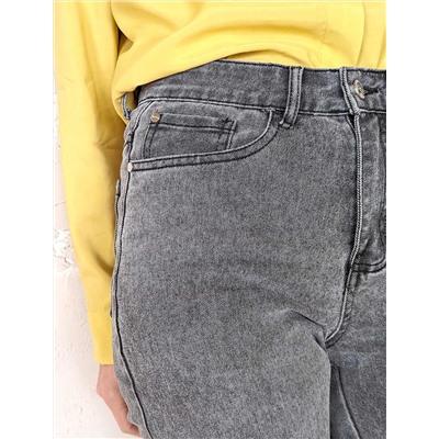 Удлиненные прямые джинсы с разрезами