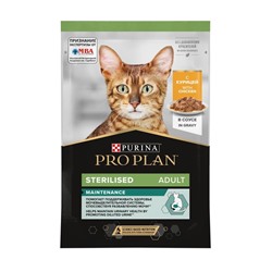 PURINA Pro Plan корм для стерилизованных кошек и кастрированных котов Курица соус 85г