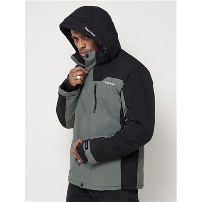 Горнолыжная куртка мужская big size серого цвета 88816Sr