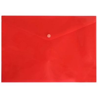 Папка-конверт на кнопке А4 180мкм красная