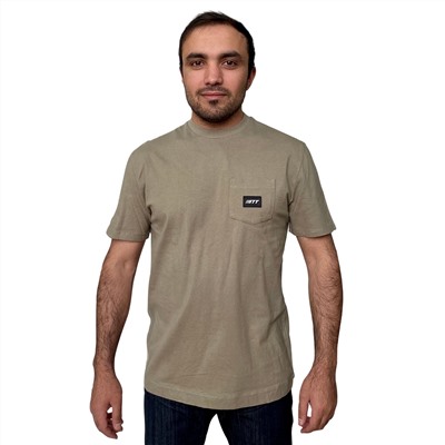 Мужская футболка хаки Turbothrds – street-стиль сафари с карманом на груди №223