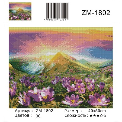 ZM-1802 Алмазная мозаика круглыми стразами 40x50