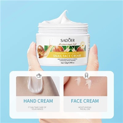 SADOER Омолаживающий крем с муцином улитки  Snail  Moisturizer Cream, 140 гр.