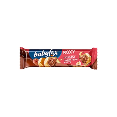 «BabyFox», вафельный батончик Roxy Шоколад/фундучная паста, 18 г