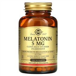 Солгар, Мелатонин, 5 мг, 120 пастилок