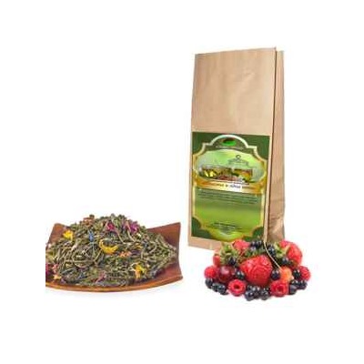 Ромашковая поляна  (ароматиз.зеленый) Чай зелёный гу шу, ромашка, эхинацея, яблоко, земляника лист с ароматом барбариса