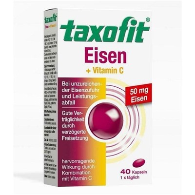 taxofit Eisen+Vitamin C Kapseln 40 St, taxofit Железо+Витамин C Капсулы 40 шт