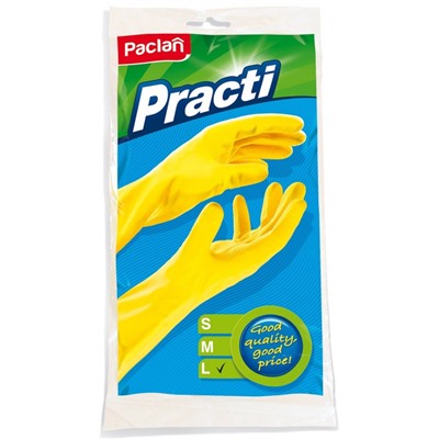 Paclan Пара резиновых перчаток (M)  желтые 8885
