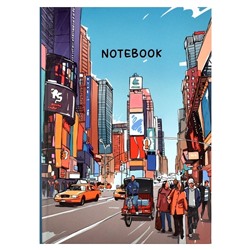 Записная книжка "Notebook" арт. 61486 ГОРОД / 120х170 мм, 80 л., твёрдый переплёт, полноцветная печать, УФ-лак выборочный , матовая ламинация. 65 г/м², печать в одну краску, клетка, недатированный,