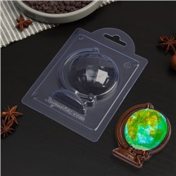 Форма для шоколада и конфет пластиковая «Глобус» V2, 8,8×7,5×2,5 см, цвет прозрачный